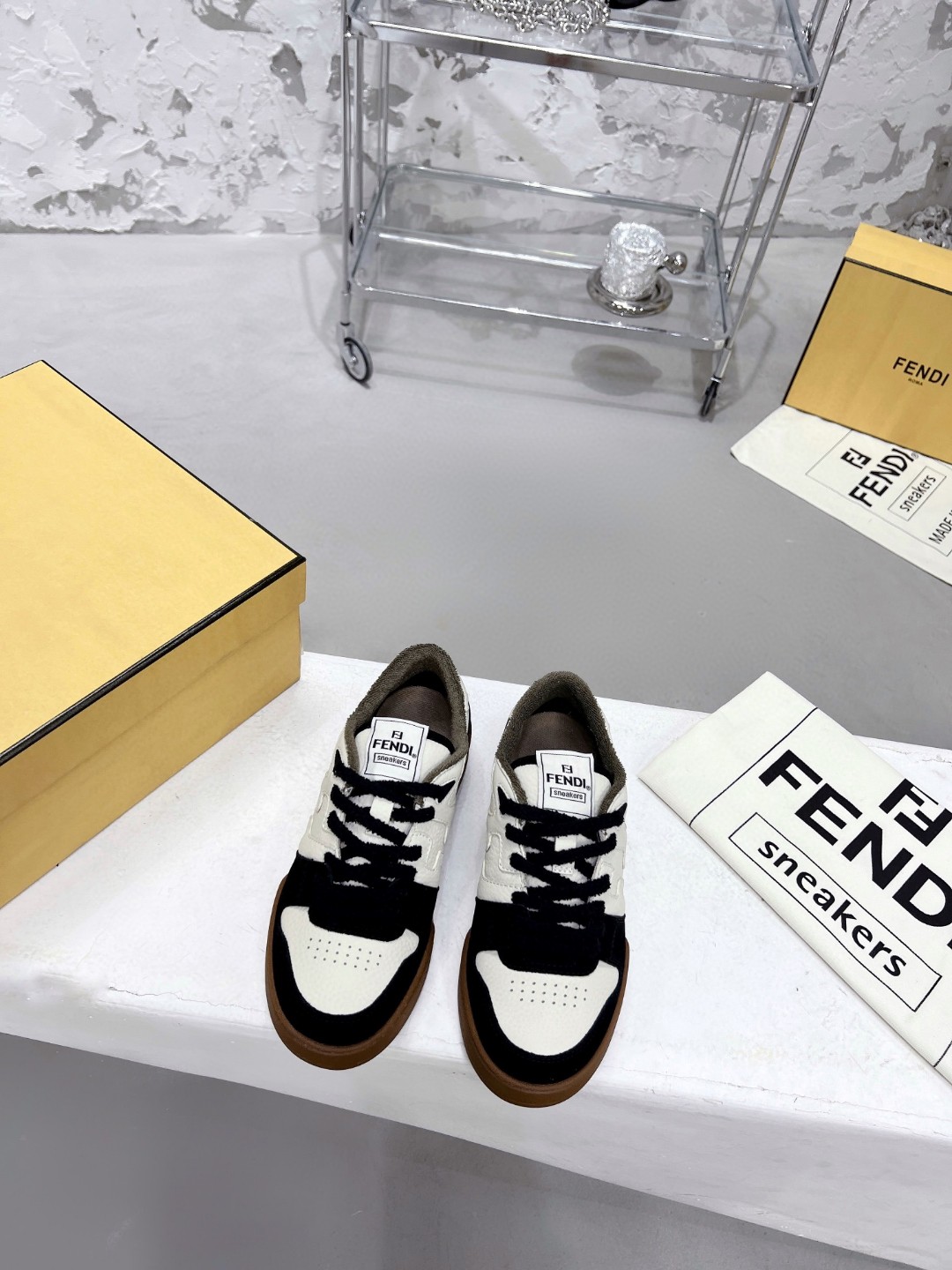 F**di FD F**di Match Low Tops Sneakers Black For Women 7E1493AHH2F1FZB