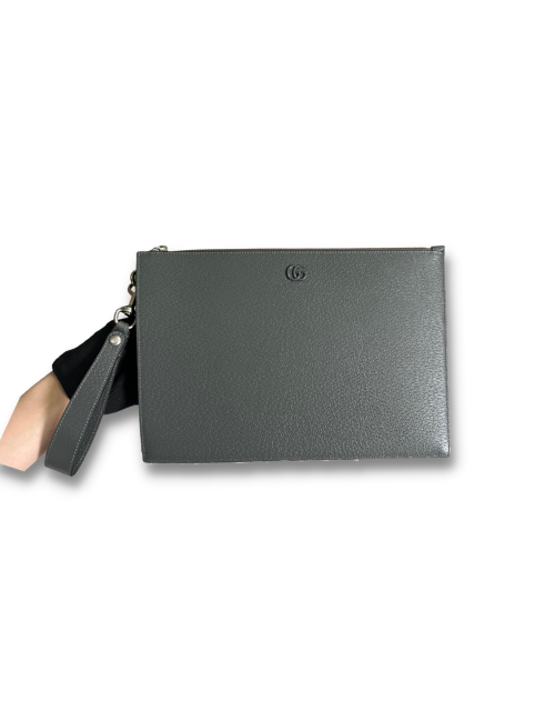 Gvc*1 GG Marmont Pouch Grey For Men 12in/30.5cm 475317 1T56F 1126