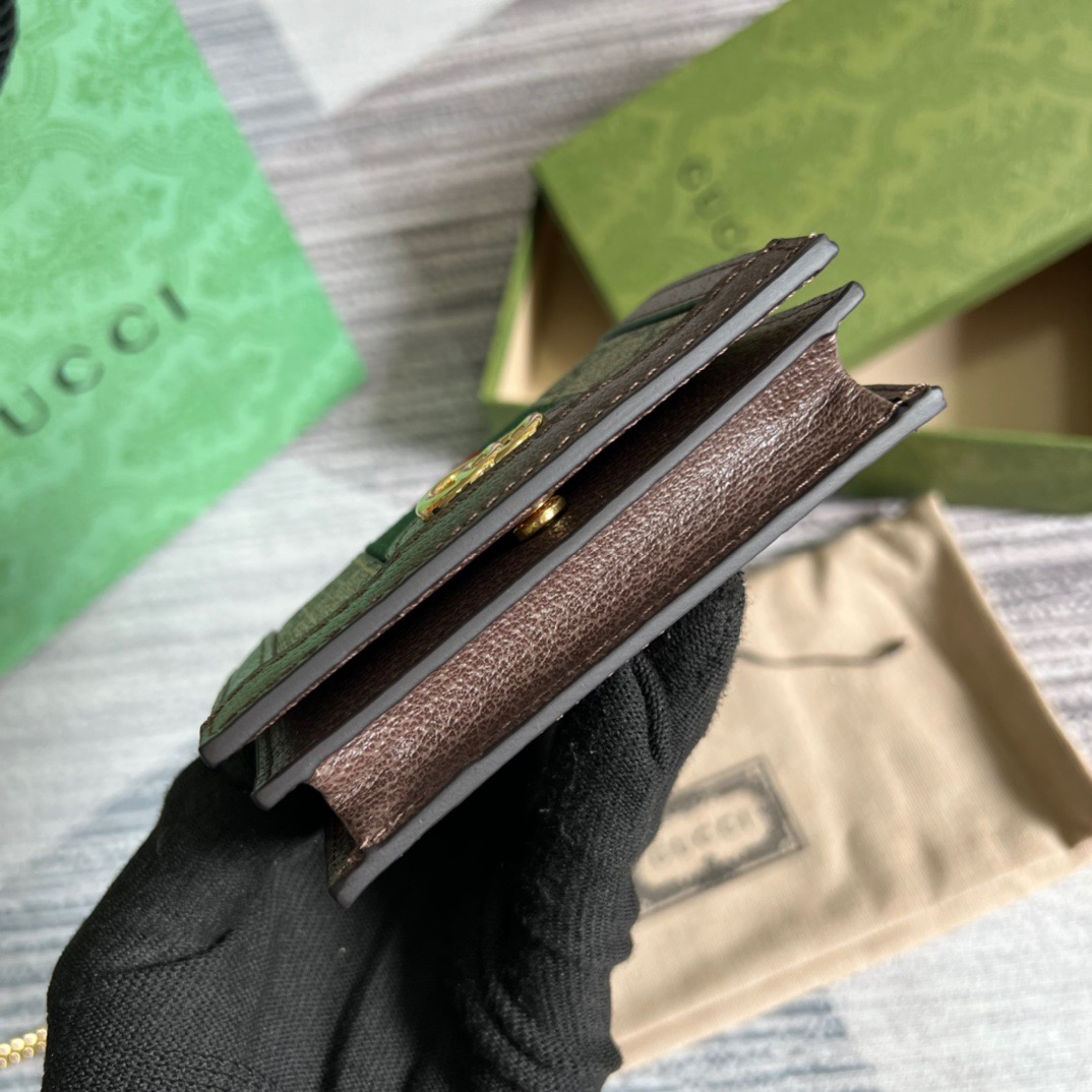 Gvc*1 Ophidia GG Card Case Wallet Svp*me Canvas Beige For Women‎ 4.3in/11cm 523155 96IWG 8745