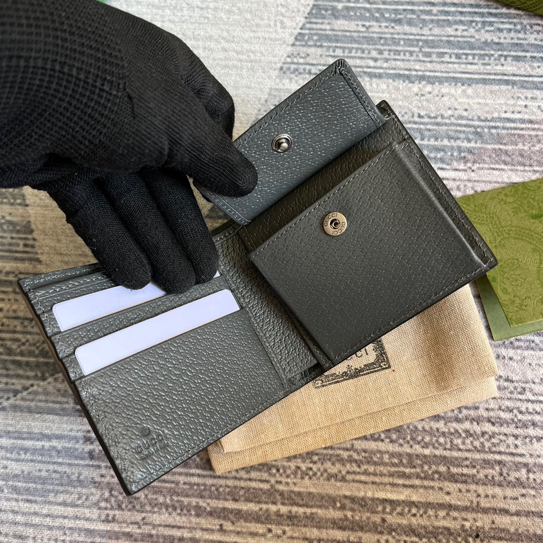 Gvc*1 Ophidia Wallet Svp*me Canvas Grey For Men 4in/10cm ‎732016 UULBN 1244