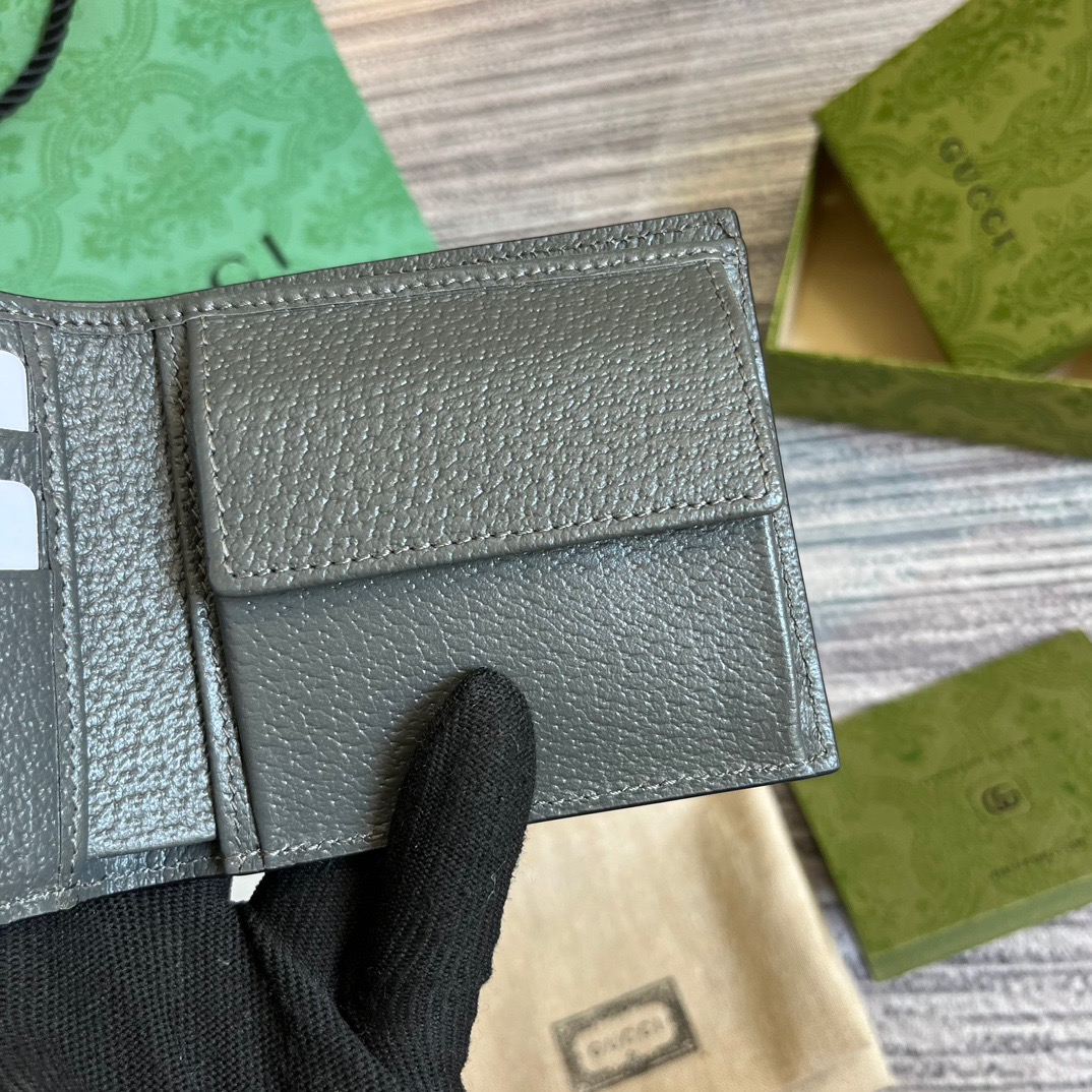 Gvc*1 Ophidia Wallet Svp*me Canvas Grey For Men 4in/10cm ‎732016 UULBN 1244