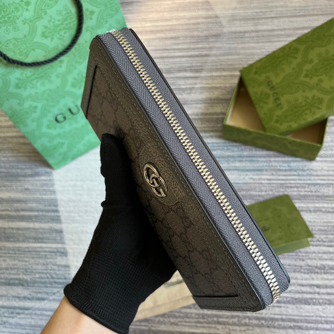 Ophidia Zip Around Wallet Svp*me Canvas Grey For Men 7.5in/19cm ‎‎‎706844 UULBN 1244