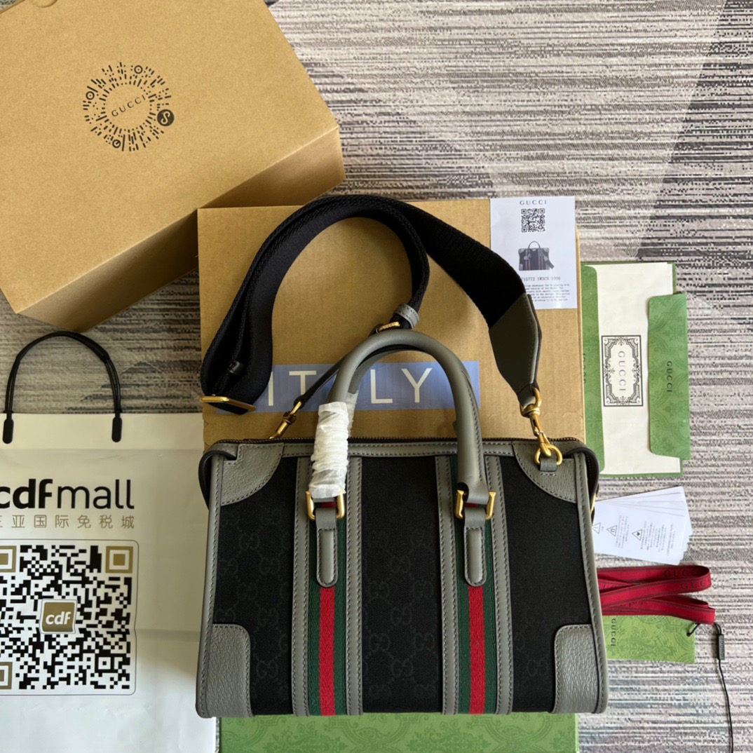 Gvc*1 Small Bauletto Top Handle Bag With Double G White/Grey For Men 10.6in/27cm