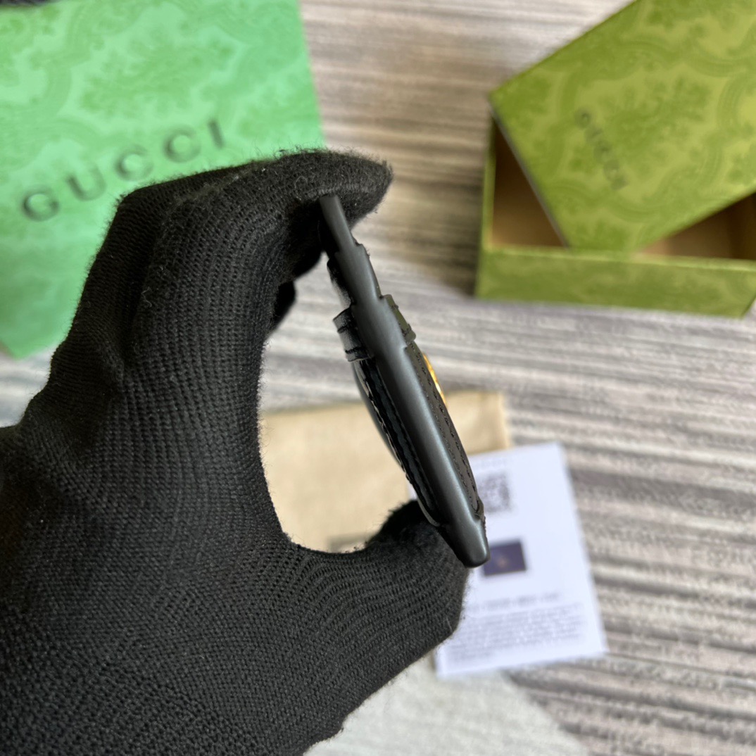 GG Portacarte GG Matelassé Black For Women‎ 723790 UM8IG 1000 3.9 in/ 10 cm