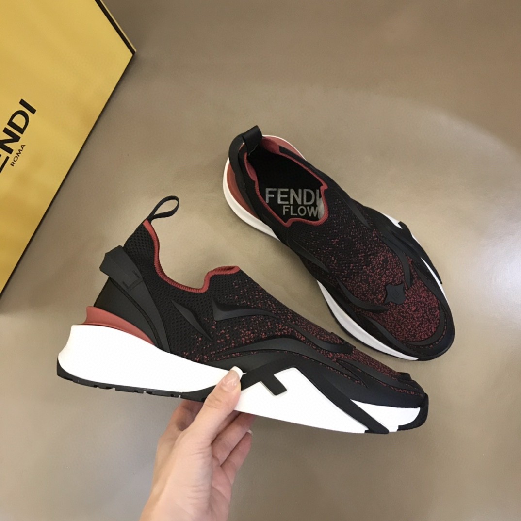 FD F**di Flow Running Sneakers Black And Red For Men