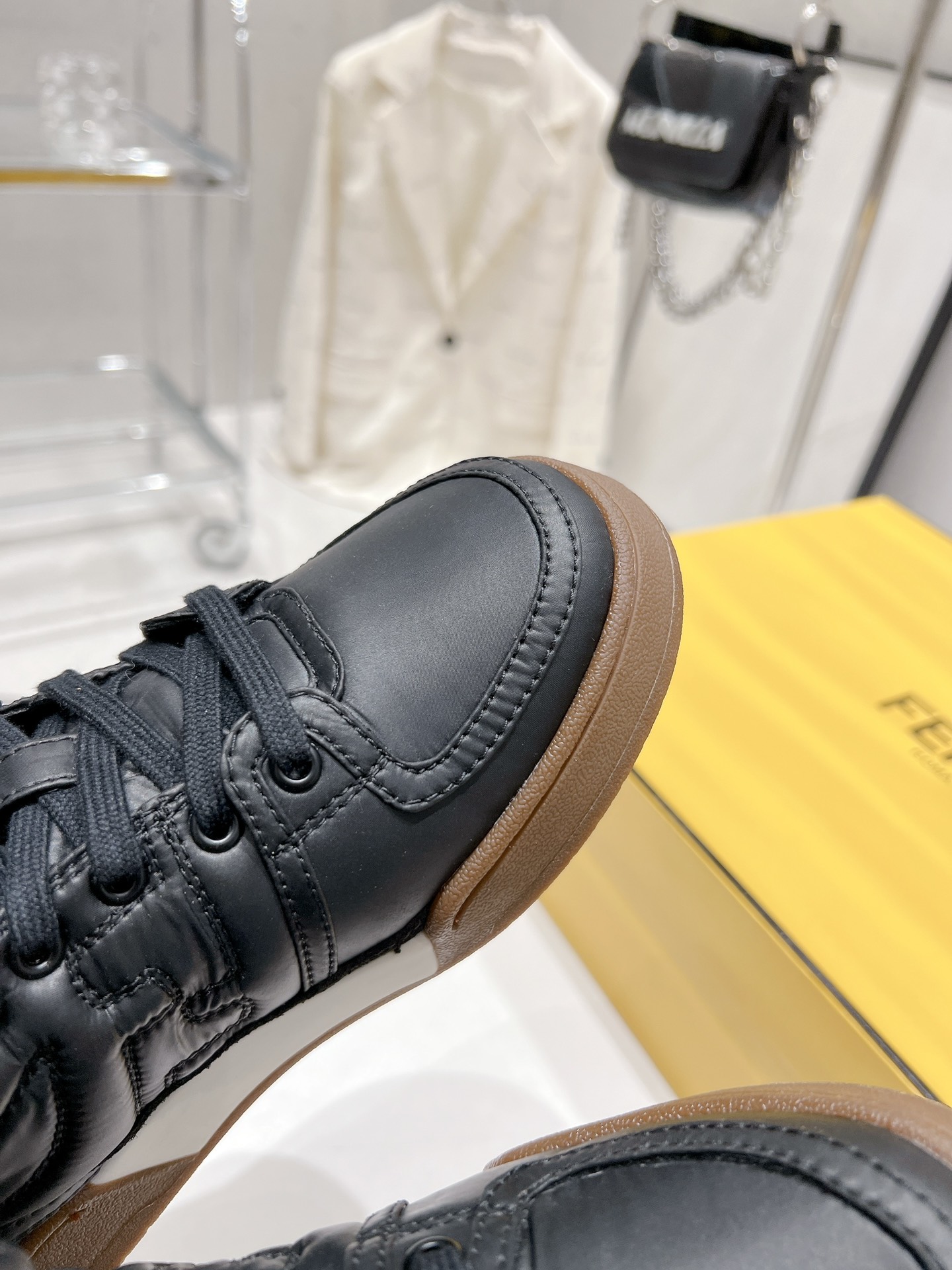 FD F**di Match Lace-Up High-Top Sneakers Black For Women