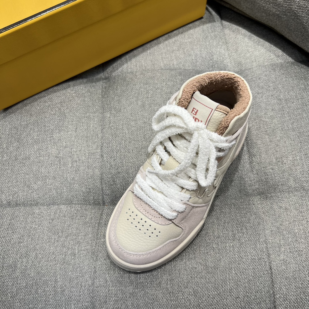 F**di FD F**di Match Lace-Up High-Tops Sneakers Pink For Men