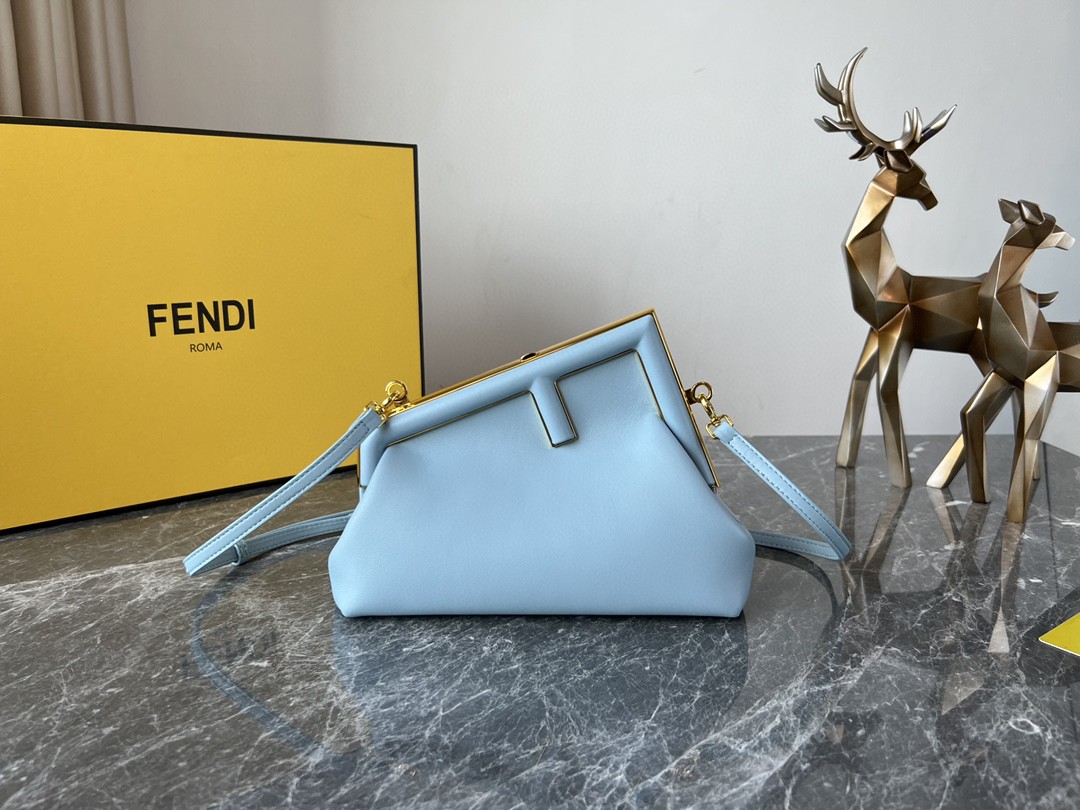 F**di FD Small First Bag Blue/Beige/ Purple For Women 26cm/10.3in 8BP129ABVEF1993