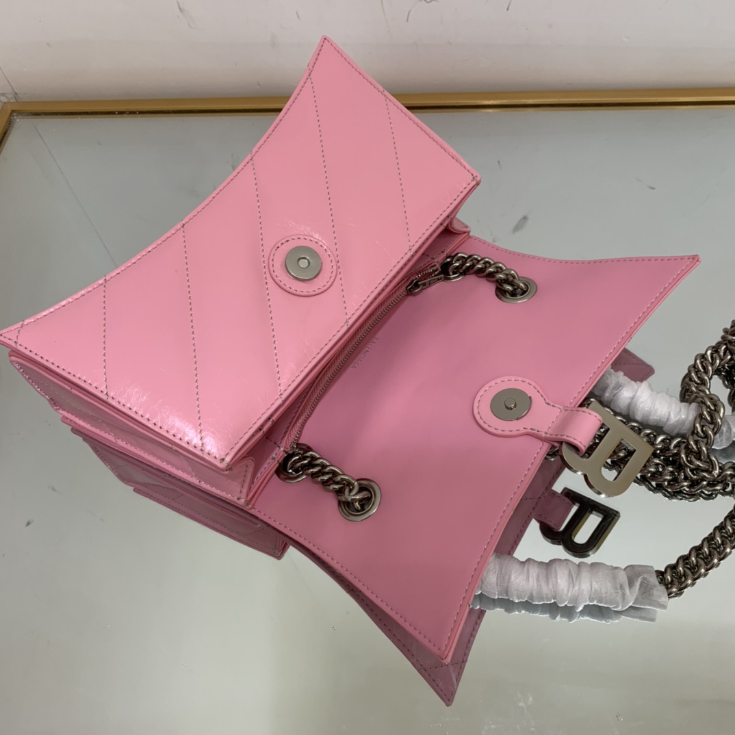Ba1en*iaga Crush Small Chain Bag Black/Pink/Silver/White For Women‎ 9.8in/24.9cm