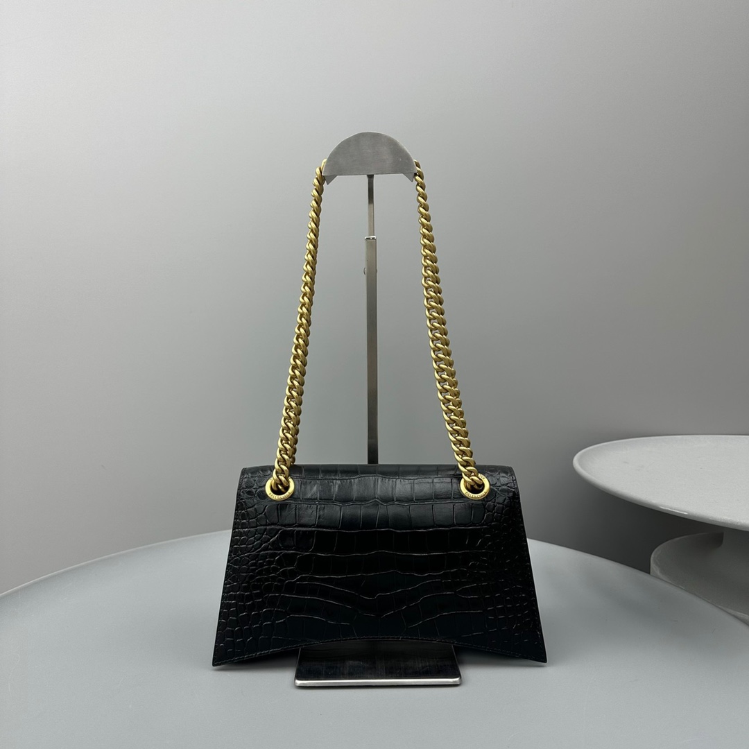 Ba1en*iaga Crush Small Chain Bag Black/White For Women‎ 9.8in/25cm 716351210IX1000