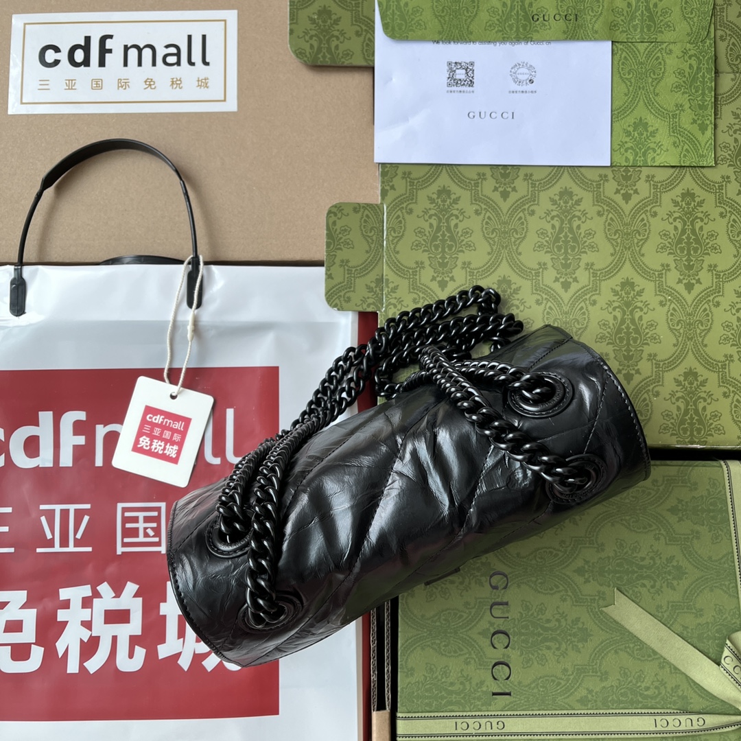 Ba1en*iaga Crush Small Chain Bag Black/Silver/White For Women‎ 9.8in/24.9cm 716351210IY1000