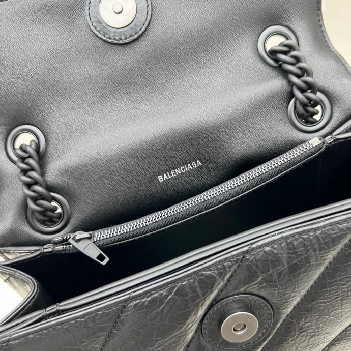 Ba1en*iaga Crush Small Chain Bag Black/Pink/Silver/White For Women‎ 9.8in/24.9cm 716351210J09001