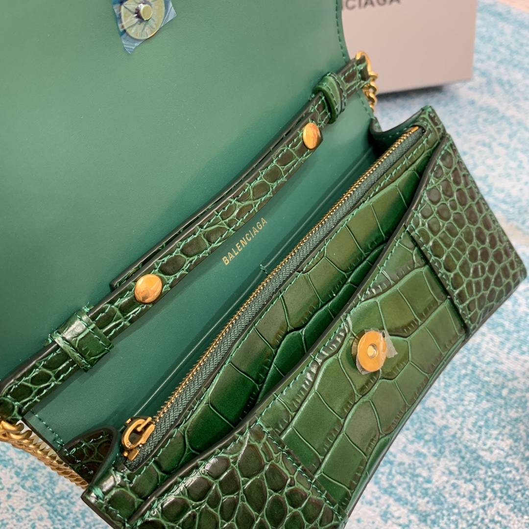 Ba1en*iaga Hourglass Wallet Pink/Burgundy/Dark Green/Black For Women‎ 7.6in/19cm 6560501LRGM6310