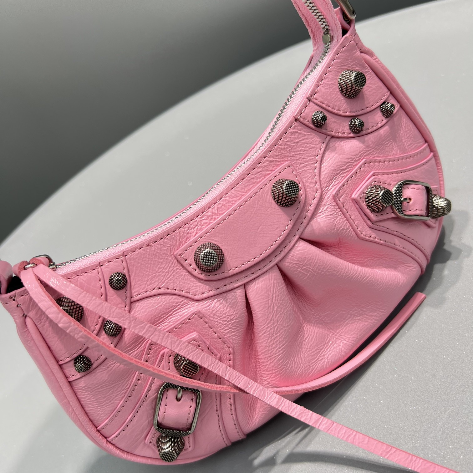 Ba1en*iaga Le Cagole Mini Bag Black/White/Pink For Women‎ 8.2in/20.8cm 6958141VG9Y1000