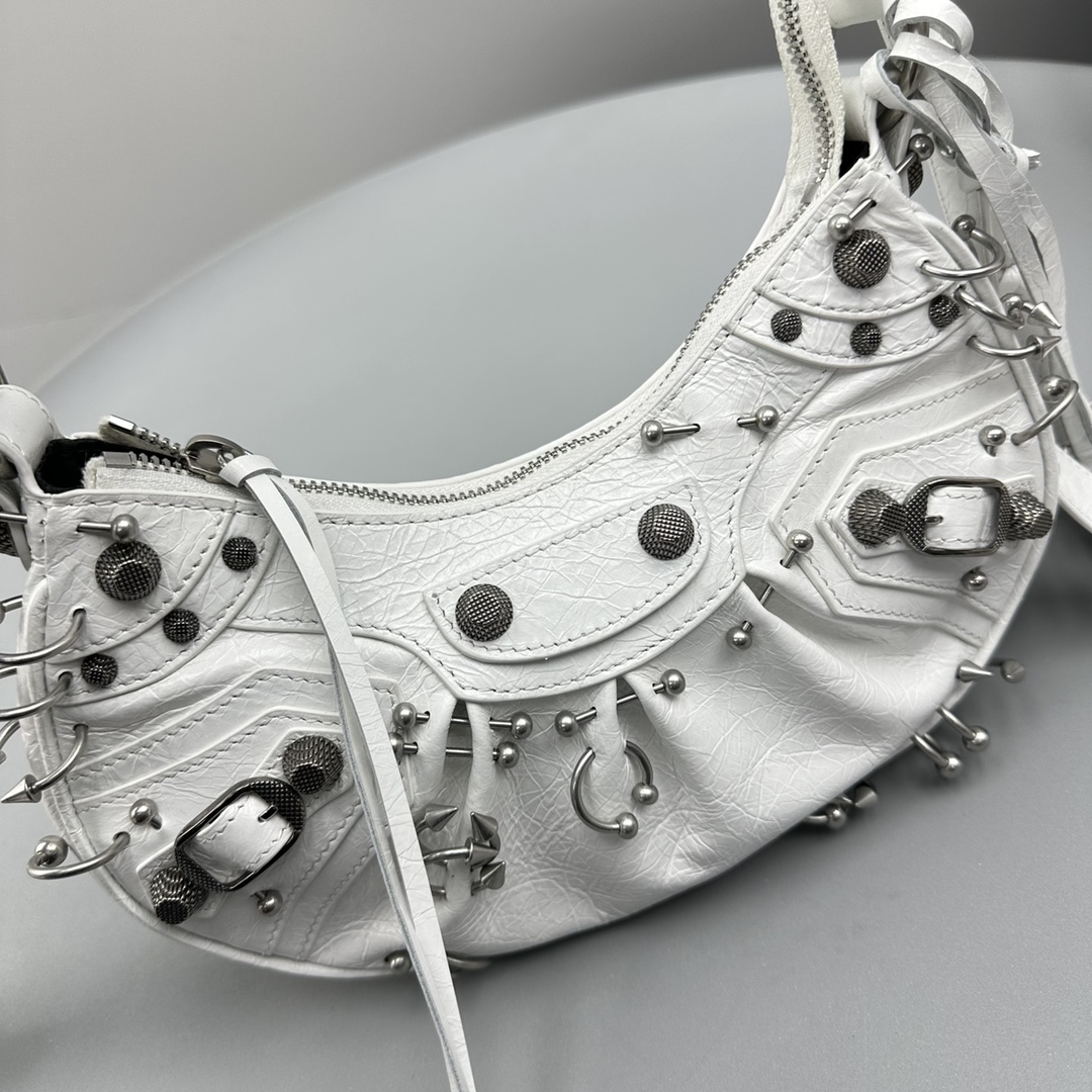 Ba1en*iaga Le Cagole XS Shoulder Bag Black/White For Women‎ 10.2in/26cm 671309210G81000