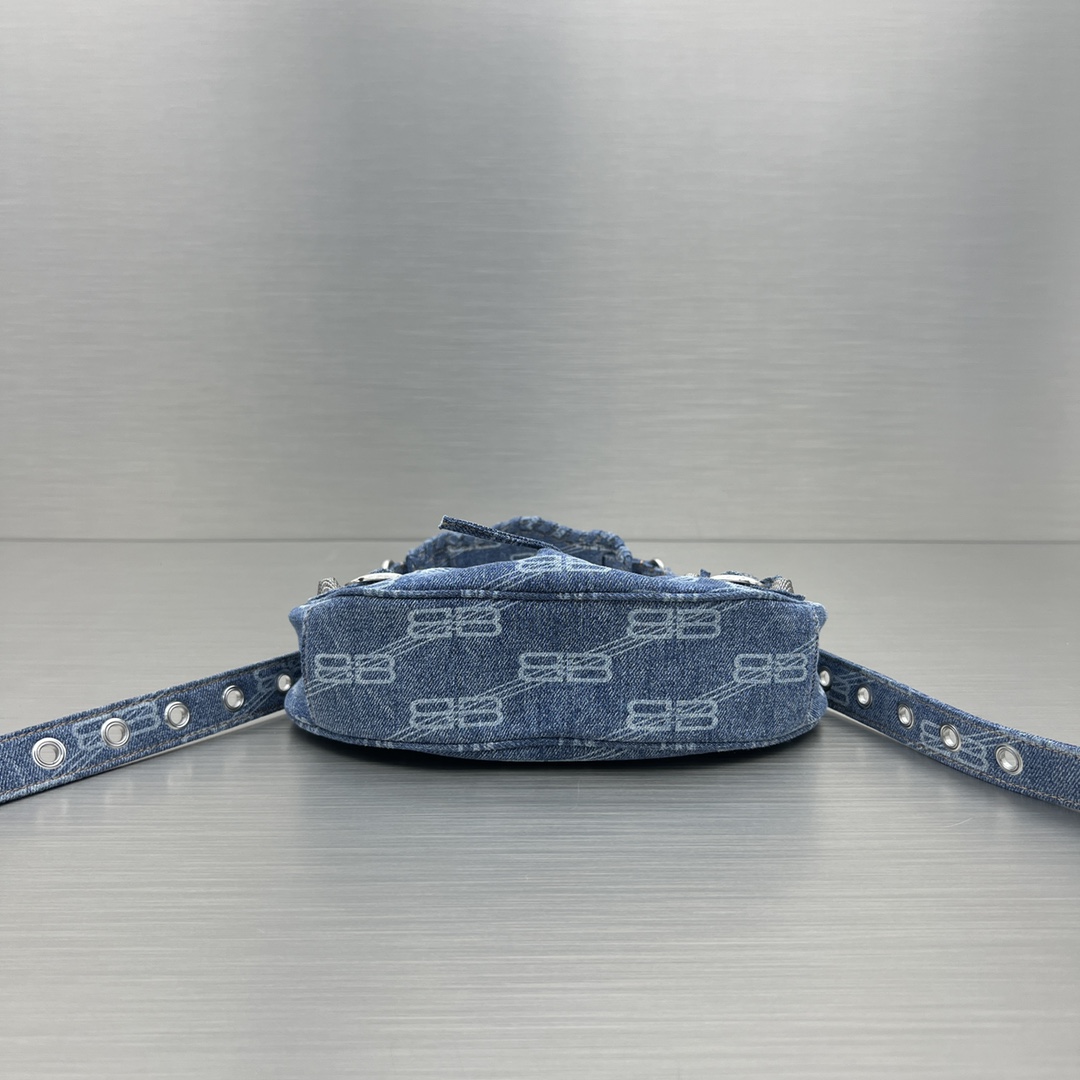 Ba1en*iaga Le Cagole XS Shoulder Bag Blue/Caramel For Women‎ 10.2in/25.9cm