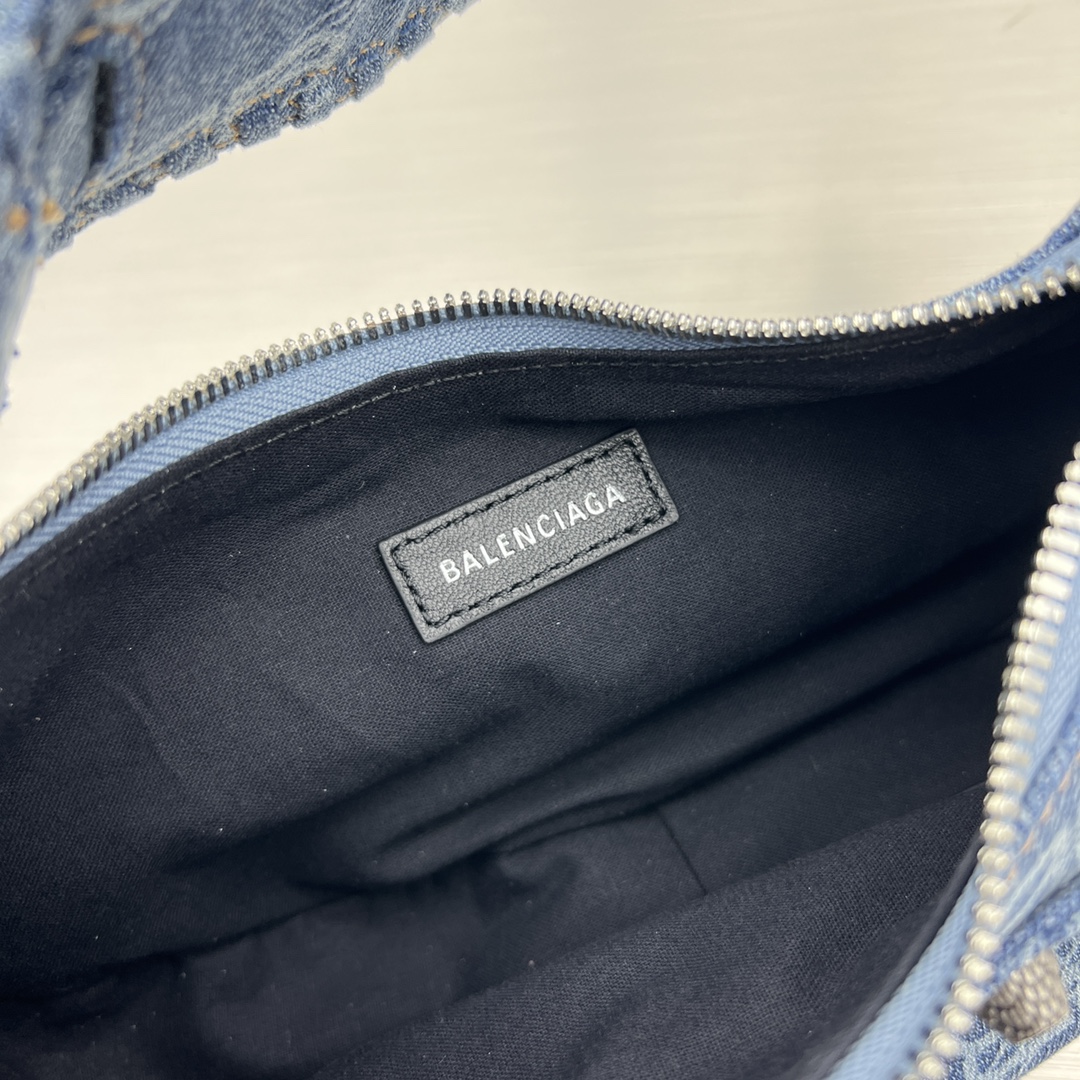 Ba1en*iaga Le Cagole XS Shoulder Bag Blue/Caramel For Women‎ 10.2in/25.9cm