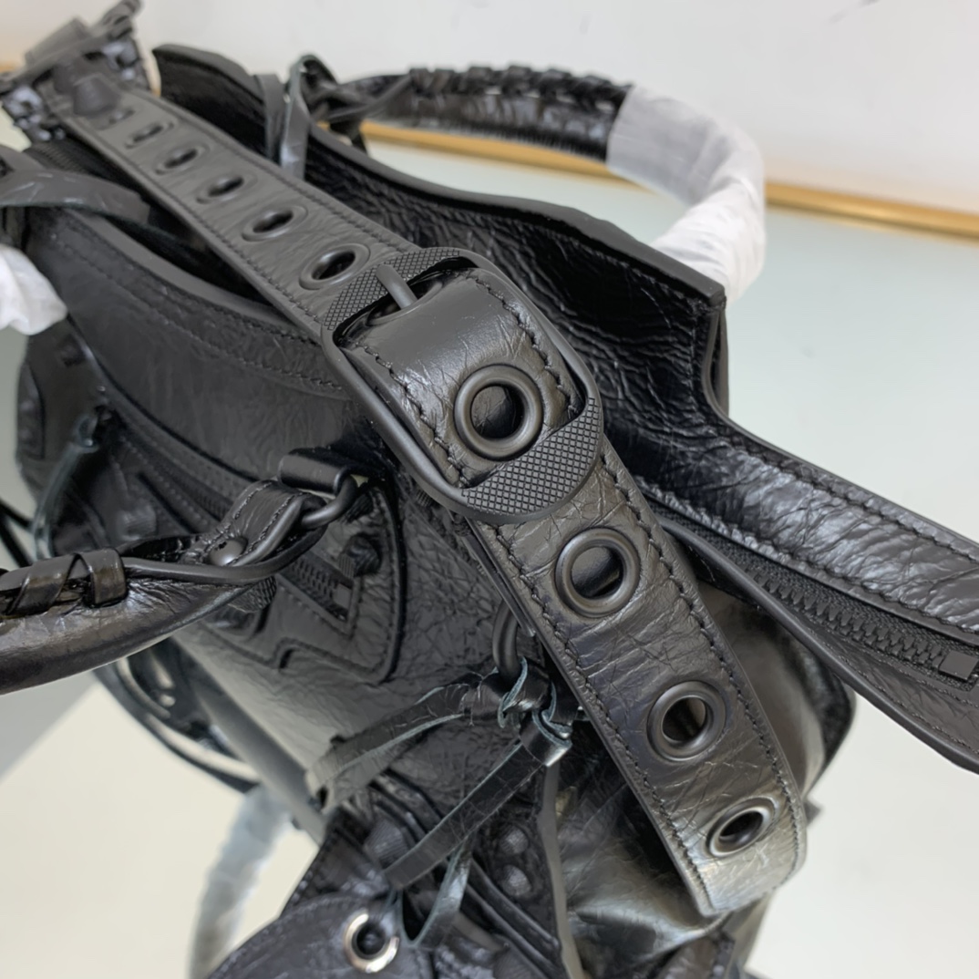 Ba1en*iaga Neo Cagole City Small Handbag Black/Silver For Women‎ 13in/33cm