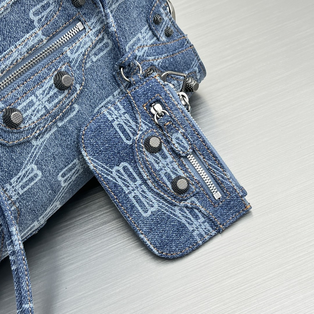 Ba1en*iaga Neo Cagole XS Handbag Blue/Caramel For Women‎ 10.2in/26cm