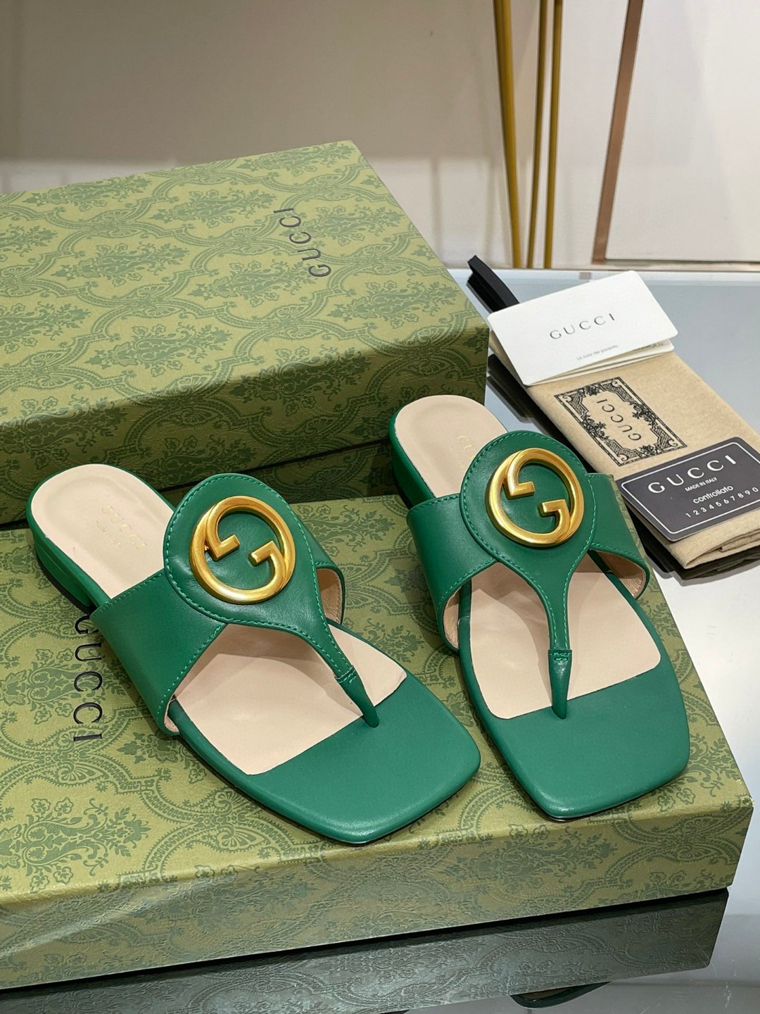 Gvc*1 Blondie Thong Sandal Green For Women ‎‎