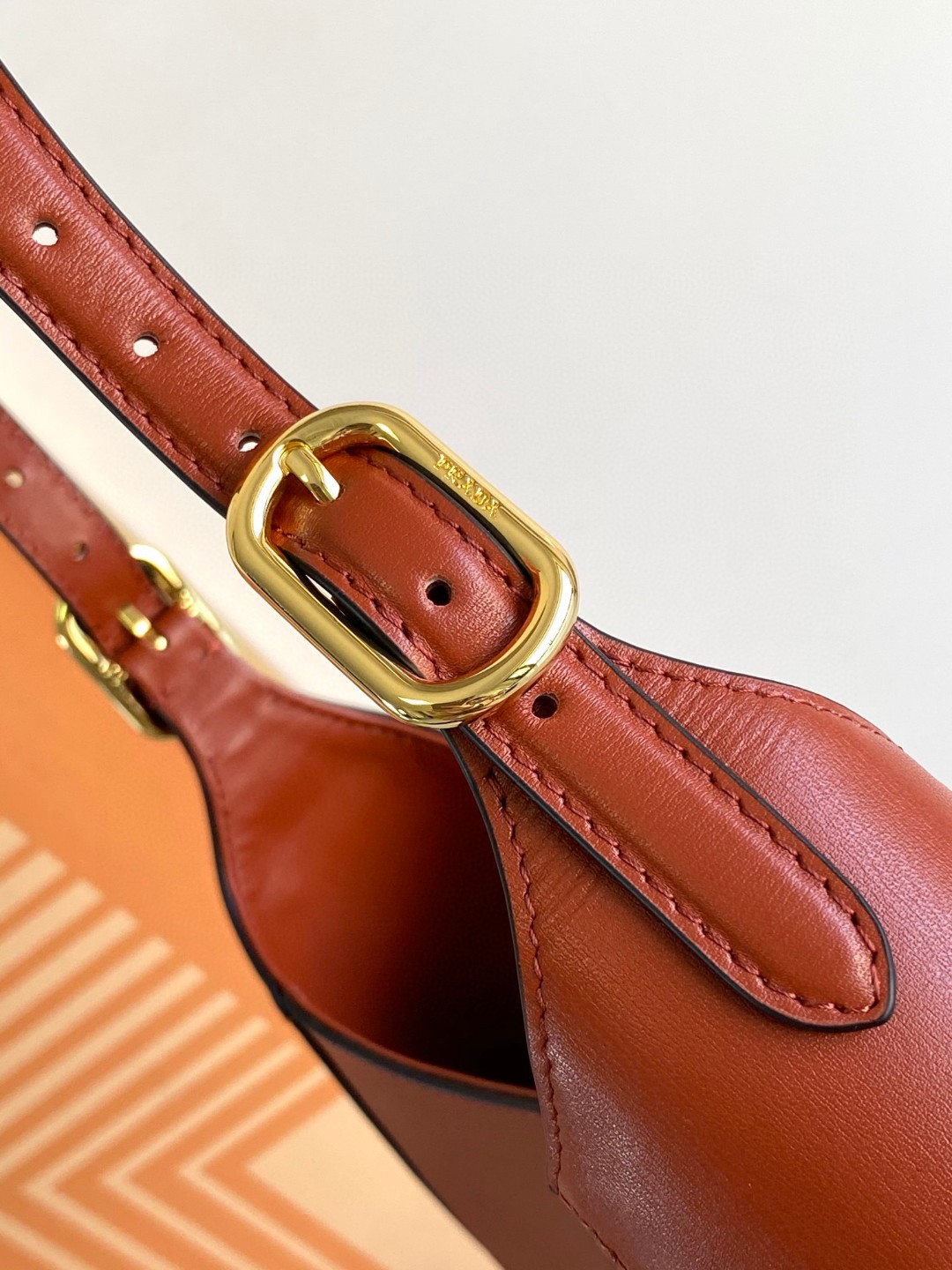 Pra*a Cleo Brushed Shoulder Bag Brown/Green Khaki For Women 10.6 in / 27 cm