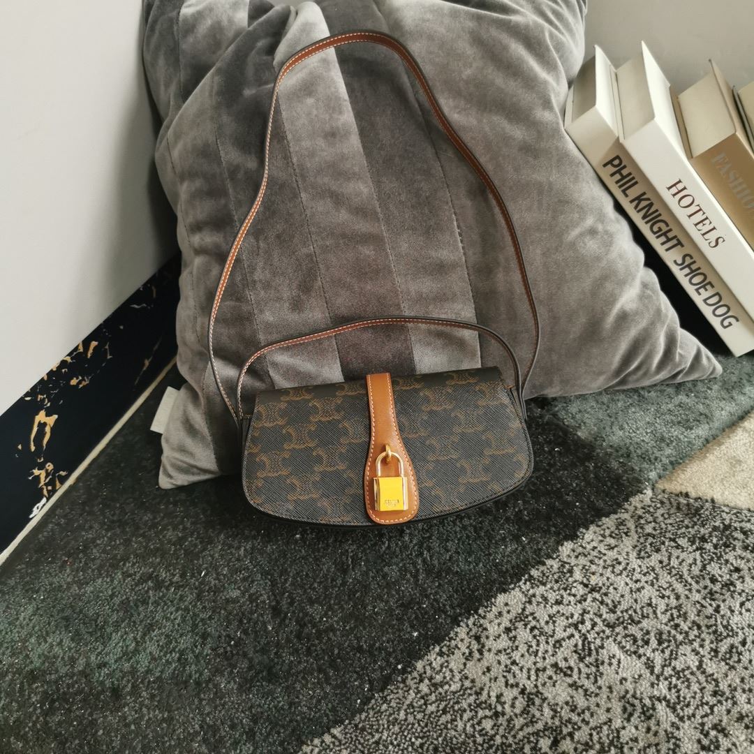 Ce1i*e Clutch On Strap Tabou In Triomphe Canvas Brown For Women‎ 7in/18cm 10I592DQ2.04LU