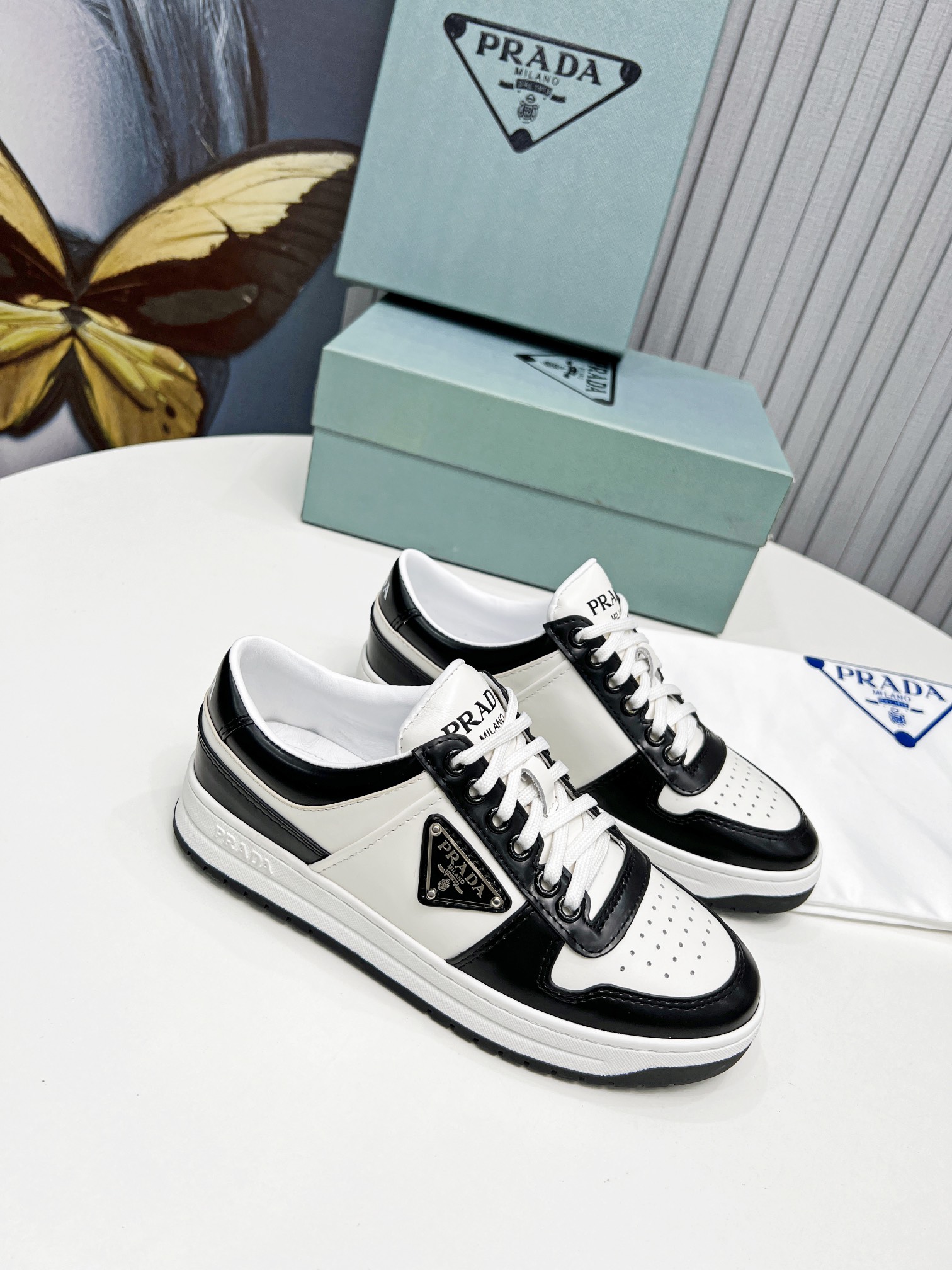 Pra*a Downtown Sneakers Black For Women 1.2 in/ 3 cm 1E792M_3LKG_F0964_F_030