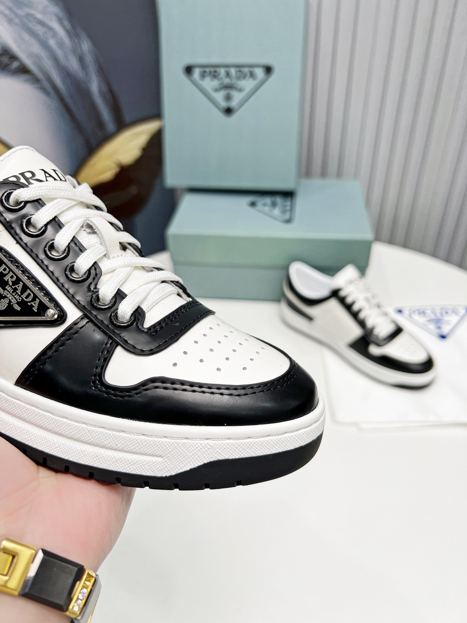 Pra*a Downtown Sneakers Black For Women 1.2 in/ 3 cm 1E792M_3LKG_F0964_F_030