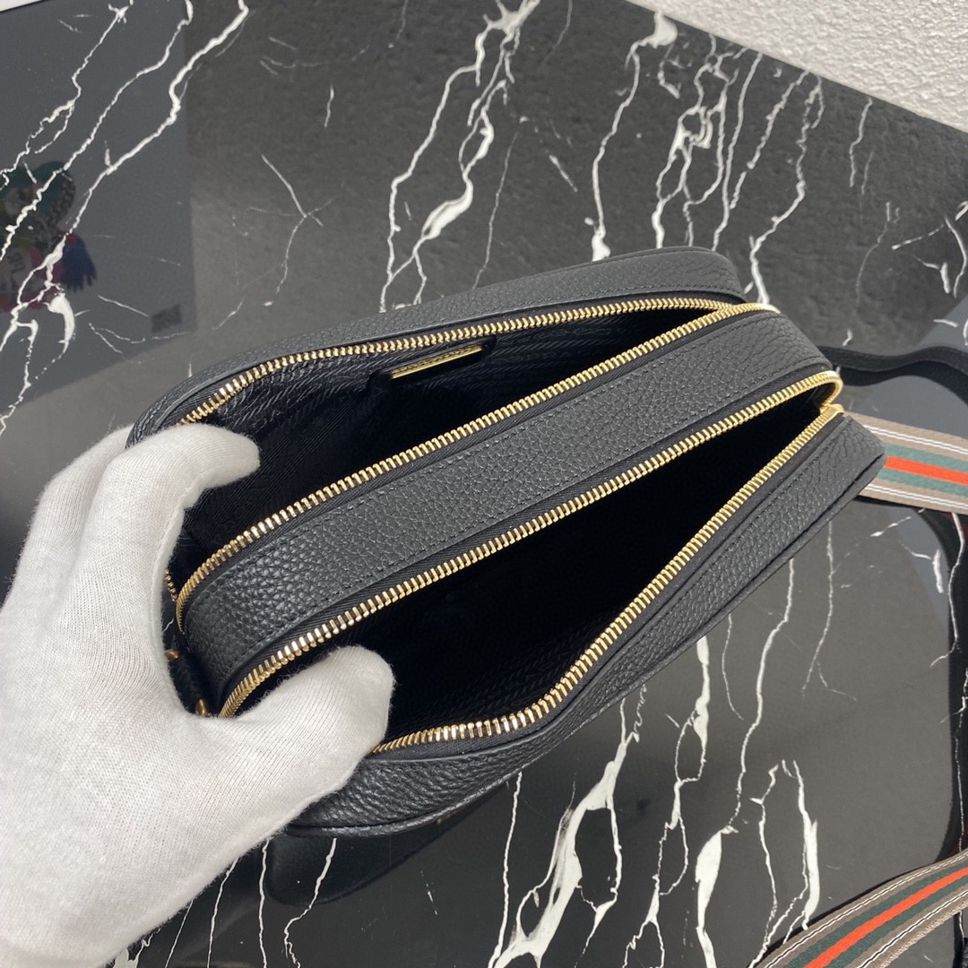 Pra*a Medium Shoulder Bag Grey/Brown/Black For Women 8.6 in / 22 cm