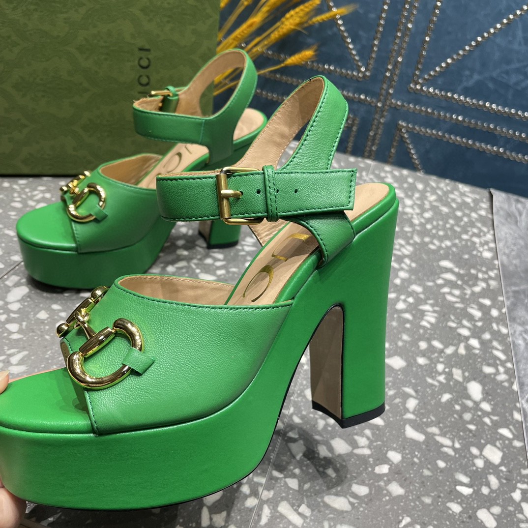 Gvc*1 Platform Sandal With Horsebit Green For Women ‎