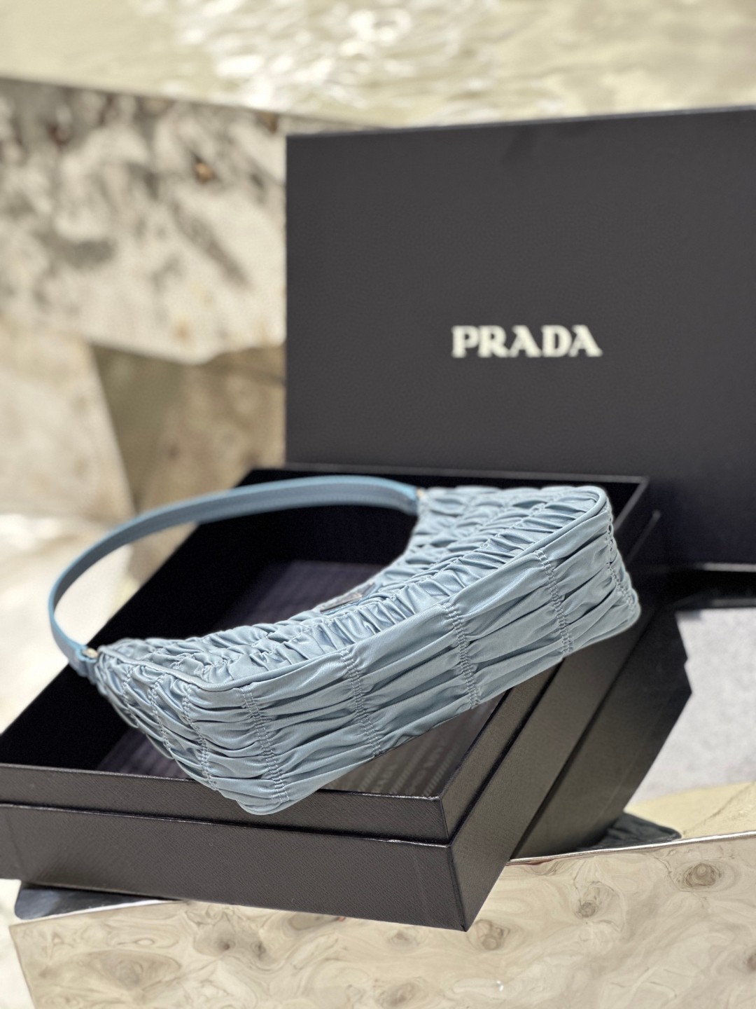 Pra*a Saffiano Mini Bag Pink/Beige/Blue For Women 8.6 in / 22 cm