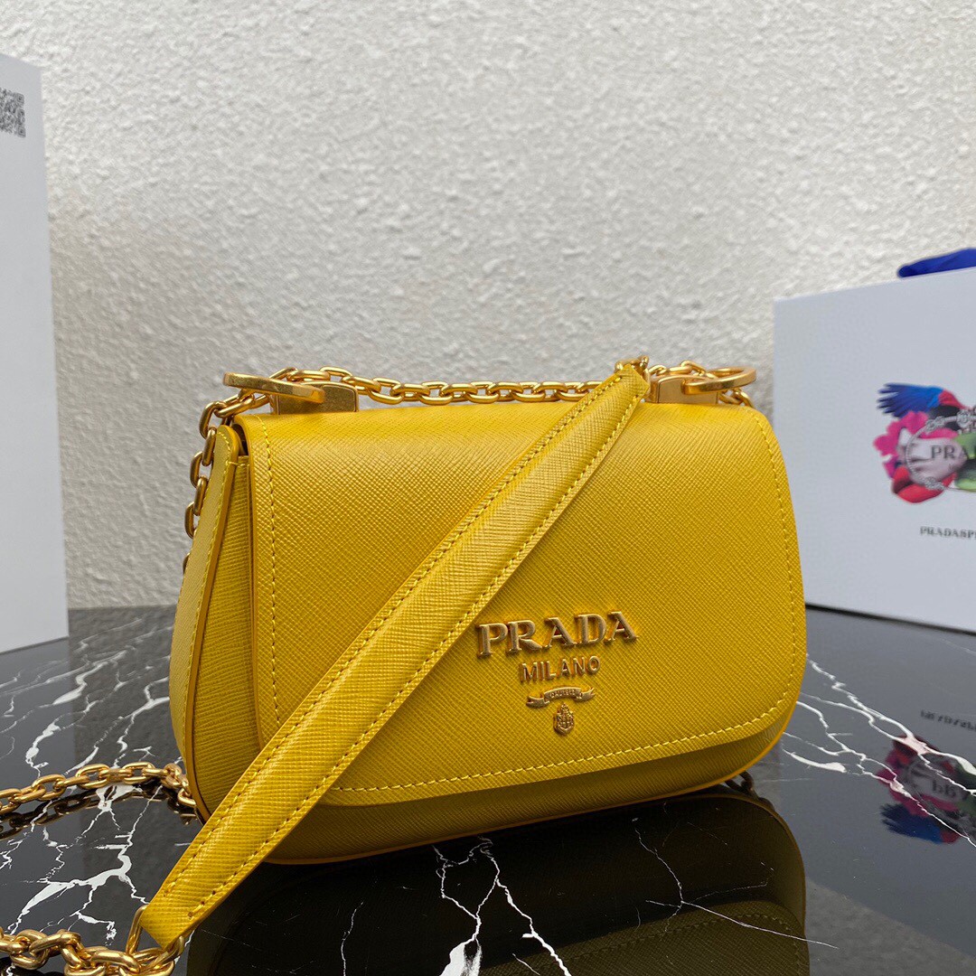 Pra*a Shoulder Bag Pink/Yellow/Blue For Women 8.6 in / 22 cm