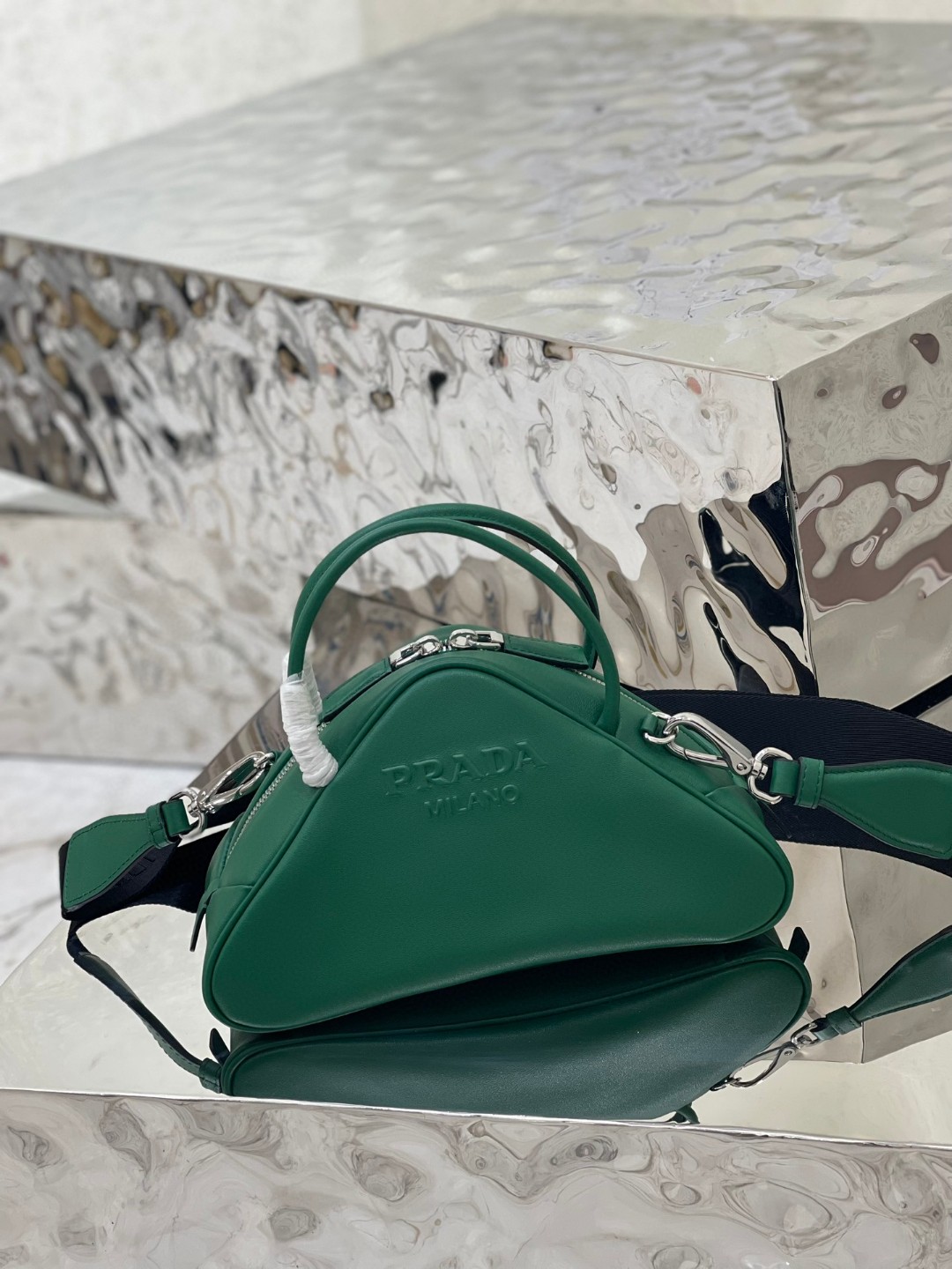 Pra*a Triangle Bag Yellow/Green For Women 9.8 in / 25 cm 1BB082_2BYA_F0377_V_NEO