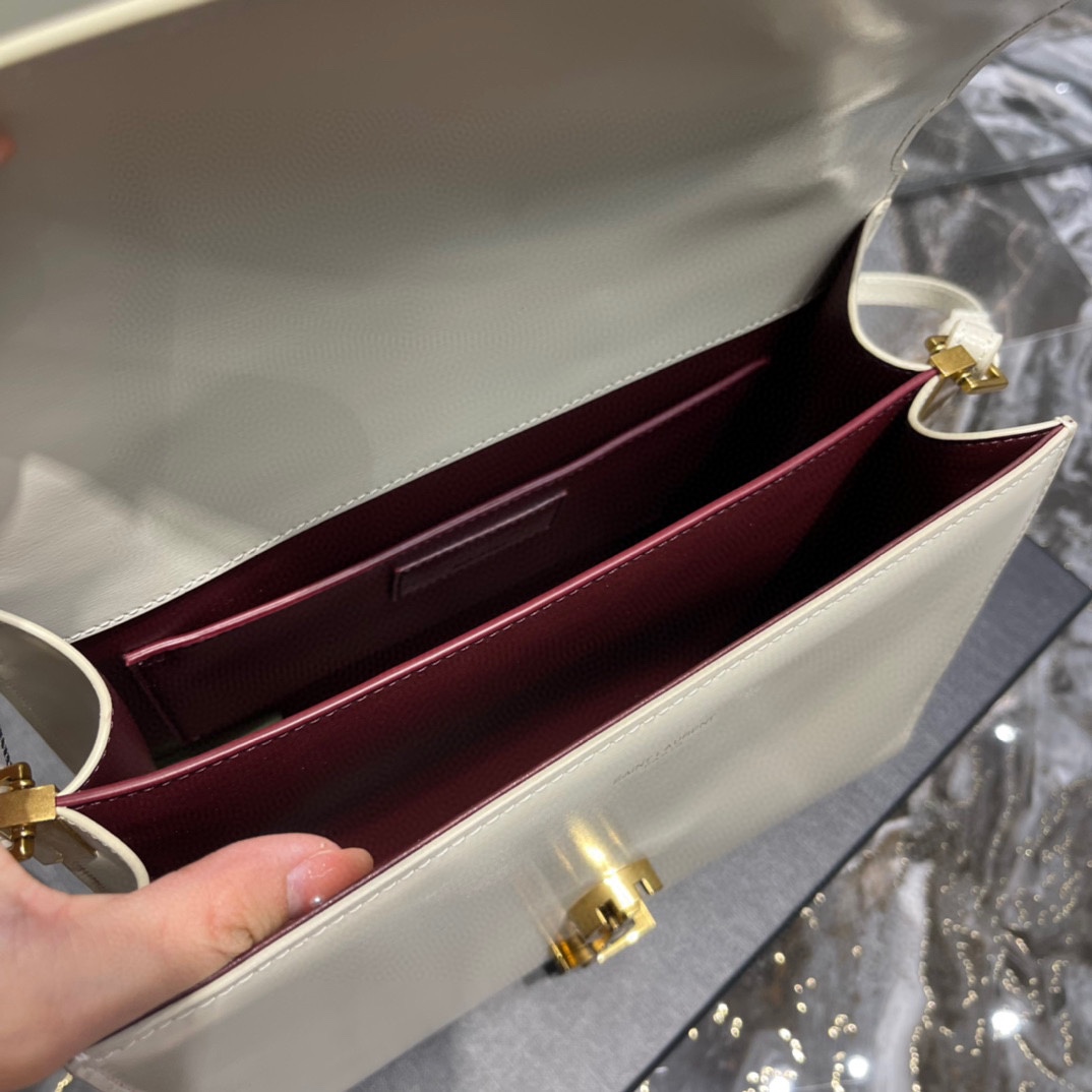 Sa1nt Lau*nt Cassandra Medium Top Handle Bag Black/White/Burgundy/Grey/Brown For Women‎ 9.6in/24.5cm