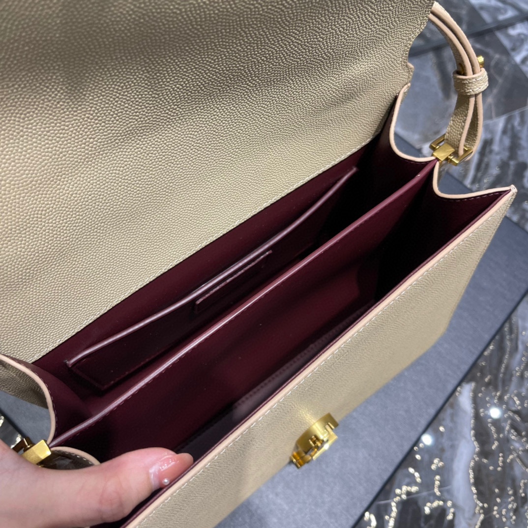 Sa1nt Lau*nt Cassandra Medium Top Handle Bag Black/Burgundy/Green/Grey/Light Yellow For Women‎ 9.6in/24.5cm 6239310SX0W2045