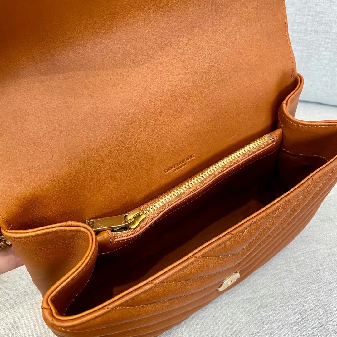 [True-to-ORIGINAL] Sa1nt Lau*nt College Medium Chain Bag Brown For Women‎ 9.4in/24cm 6002791U8077715