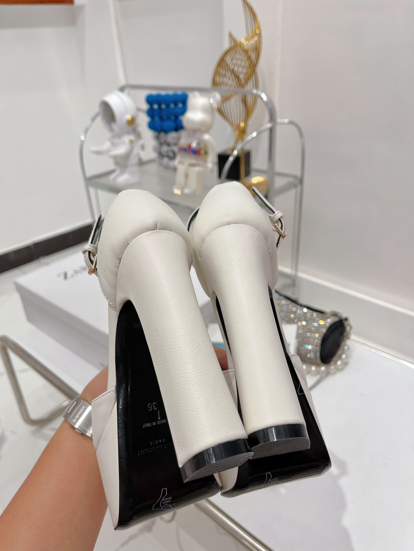 Sa1nt Lau*nt Jodie Platform Sandals In Smooth White For Women 650258AAAOE1906