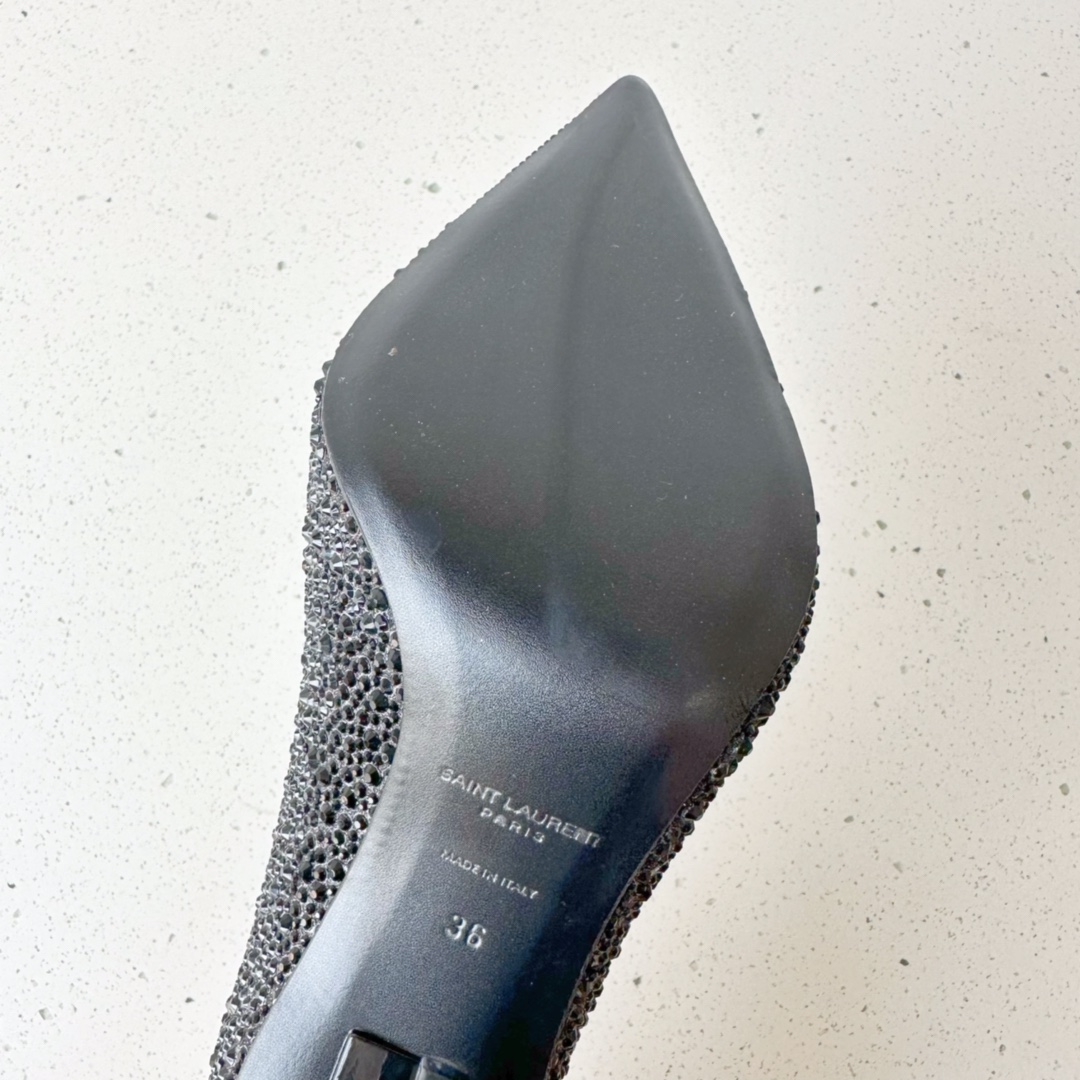 Sa1nt Lau*nt Opyum Pumps In Rhinestones Black For Women 578947AAA4Z1012