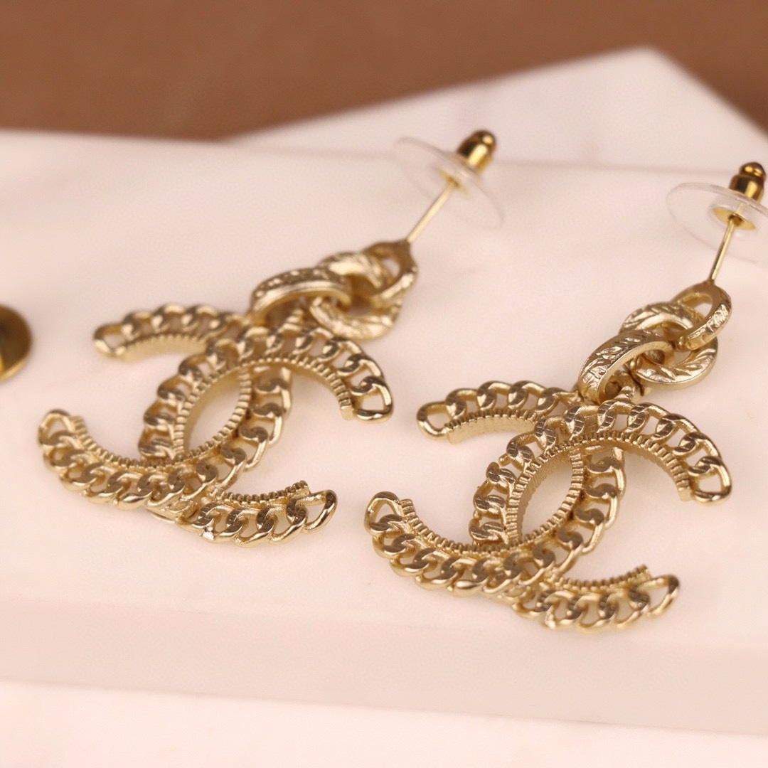Ch**el CC Earrings Gold For Women