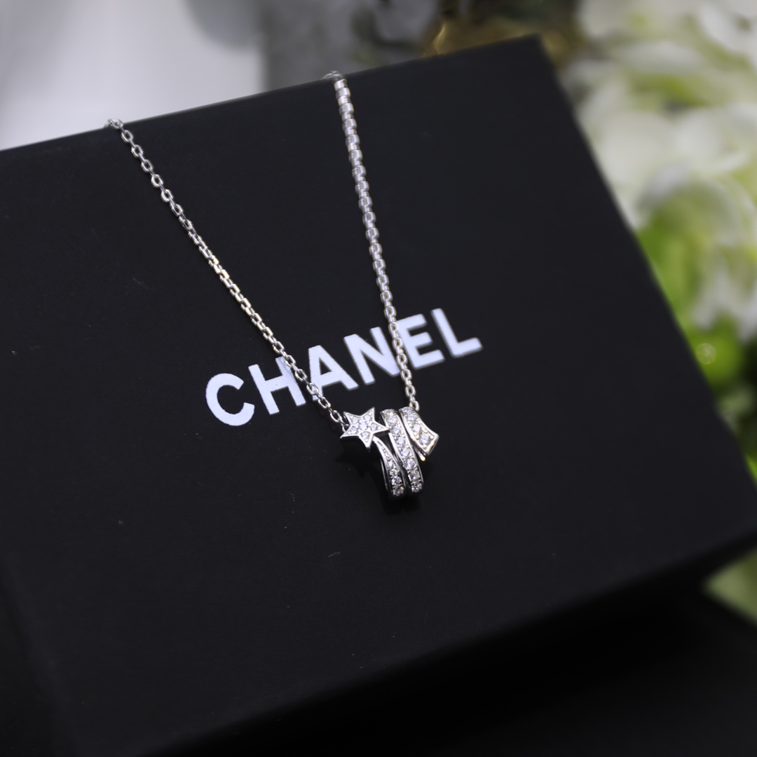 Ch**el Étoile Filante Necklace Silver Tone For Women J10813, 3599591465369