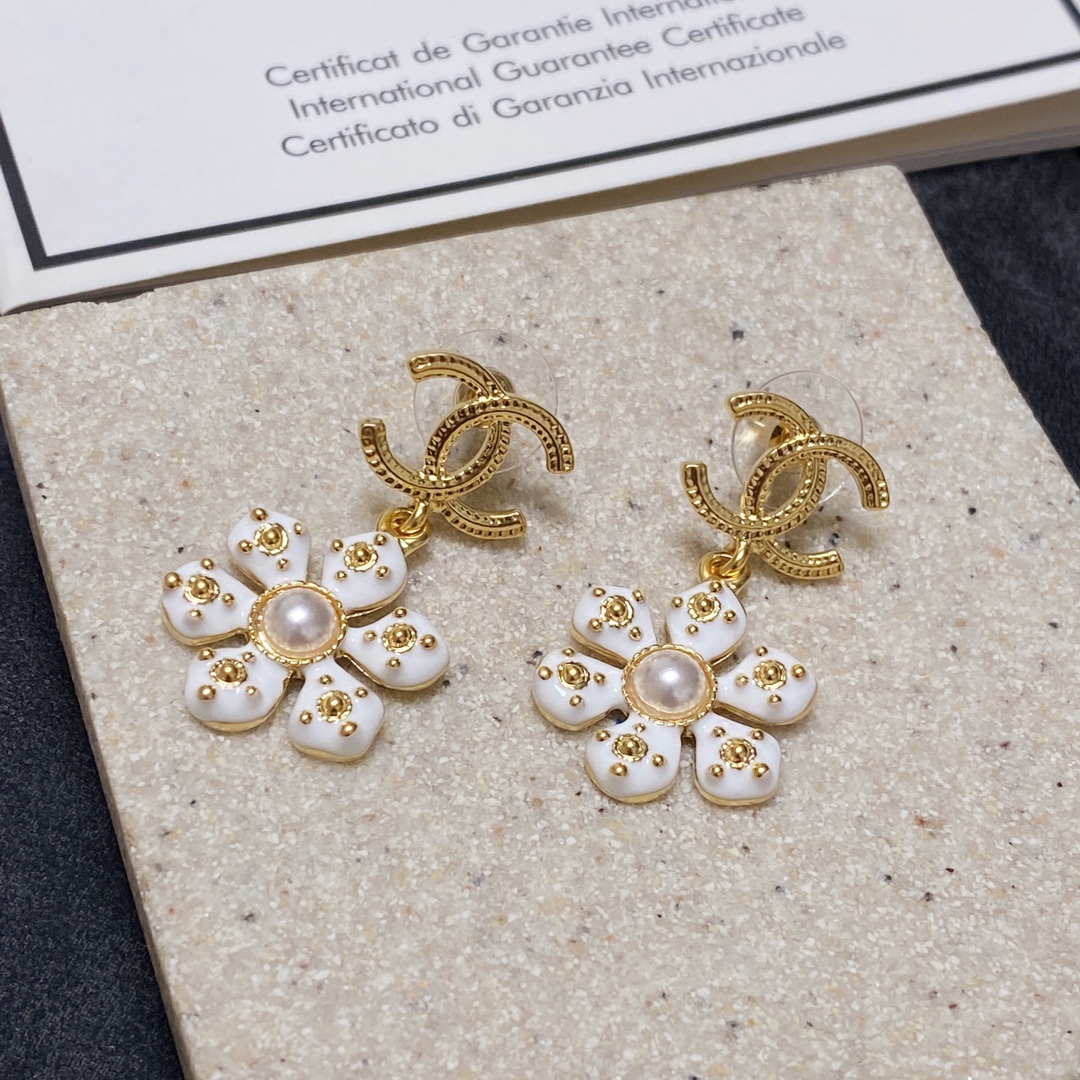 Flower Earrings White For Women