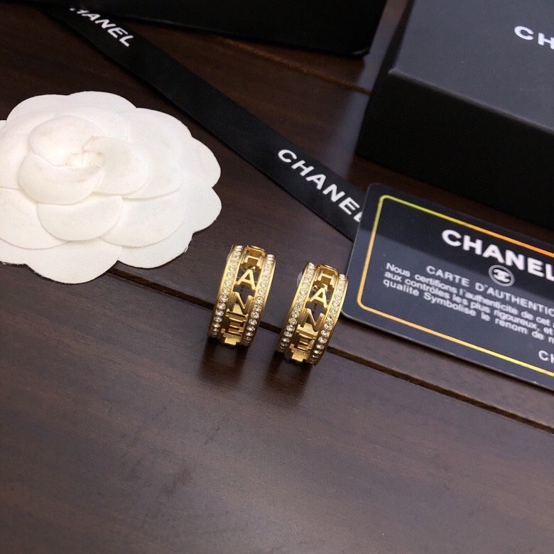 Ch**el Round Earrings Gold For Women