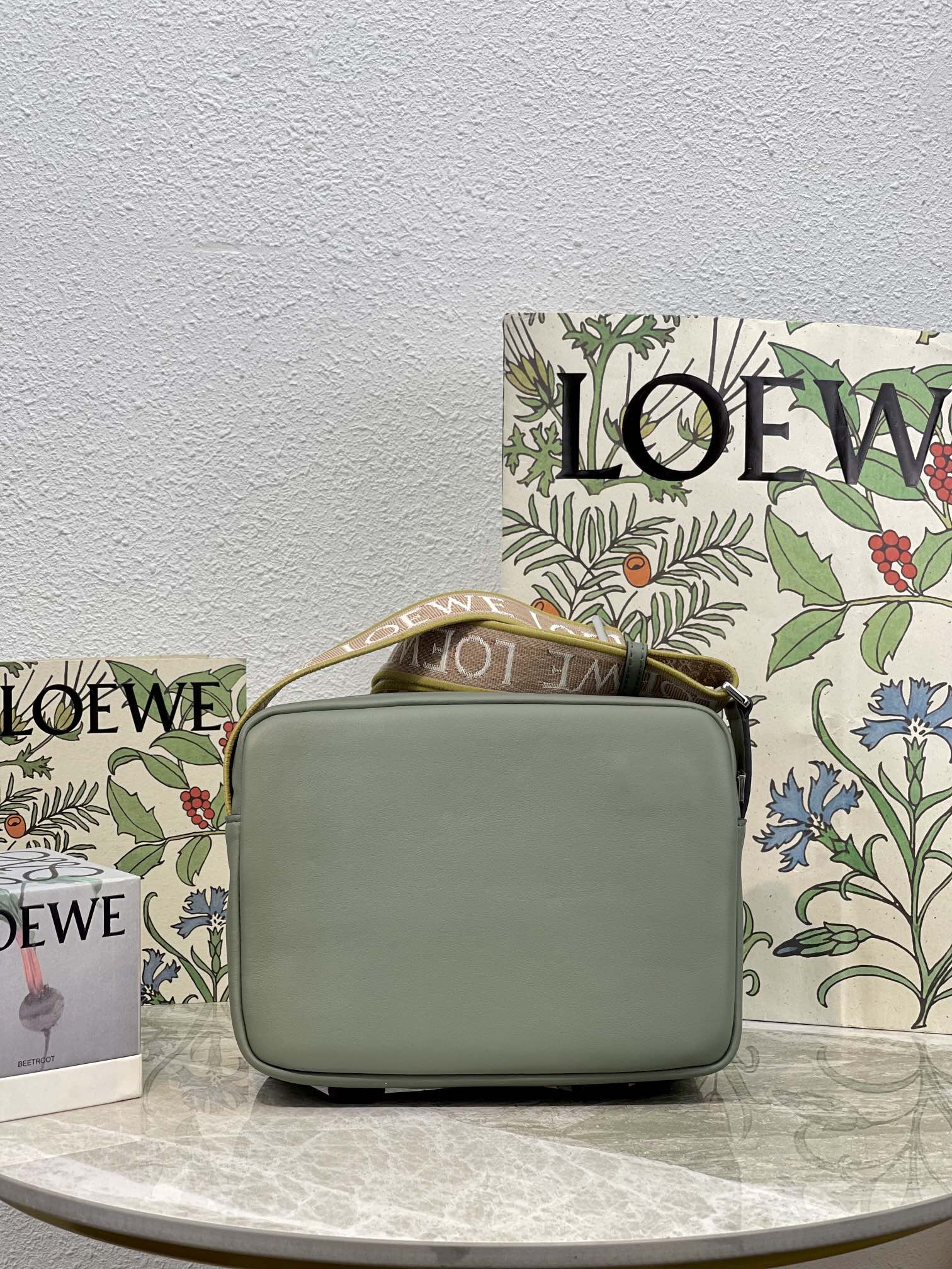 L0ew* XS Military Messenger Bag Black/Green/Navy Blue For Women 9.1in / 23cm B553A72X22