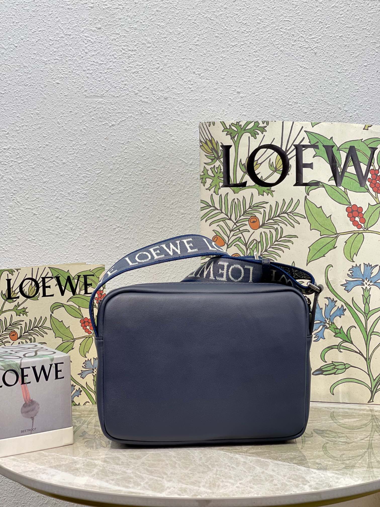 L0ew* XS Military Messenger Bag Black/Green/Navy Blue For Women 9.1in / 23cm B553A72X22