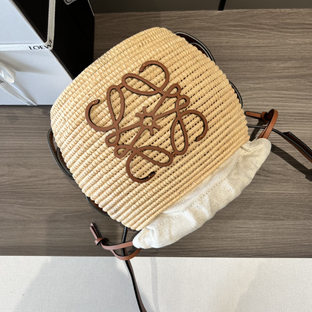 L0ew* Beehive Basket Bag Beige/Brown For Women 7.9in / 20cm A223Z48X03