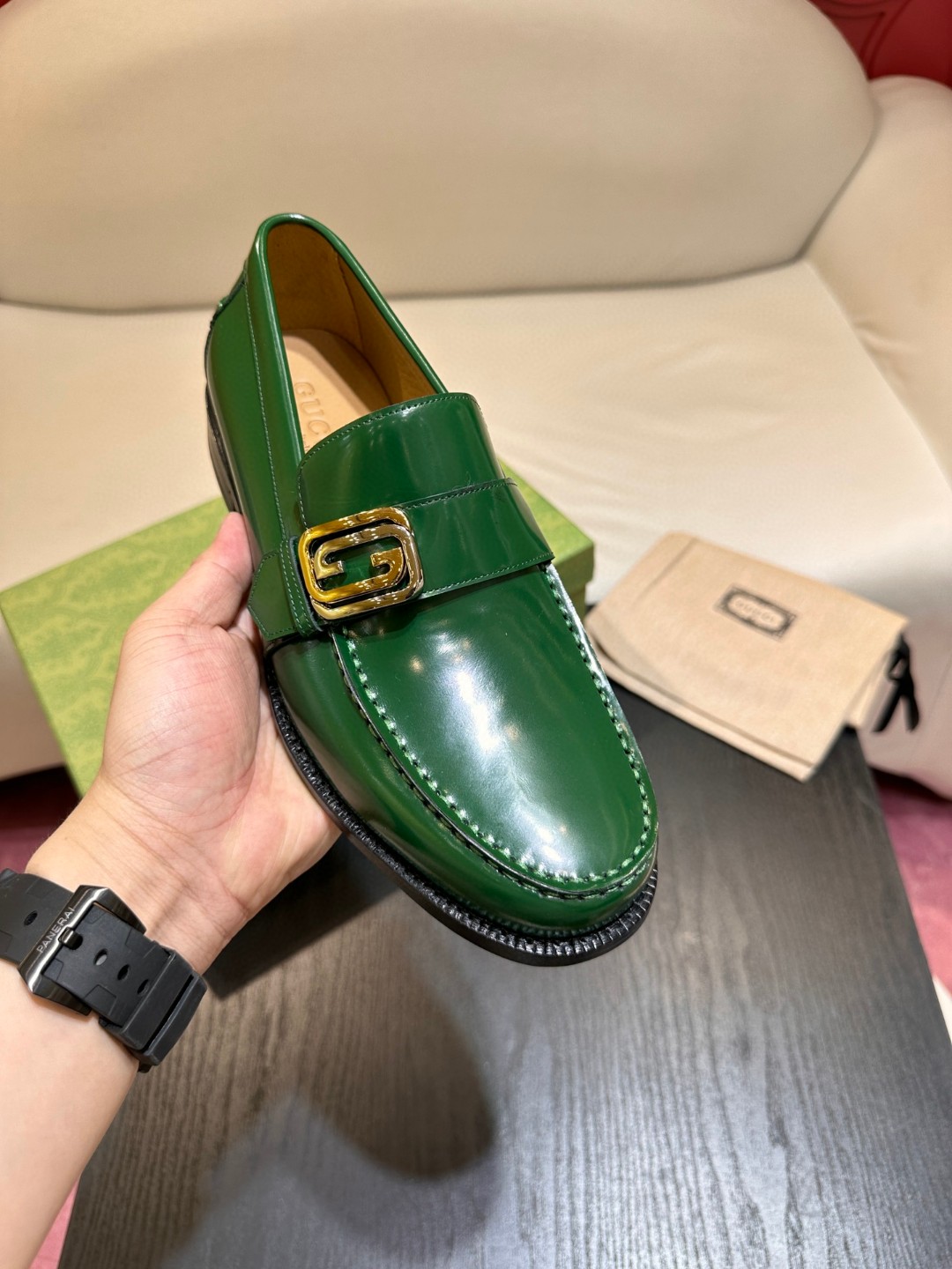 Gvc*1 Interlocking G Loafer Green For Men