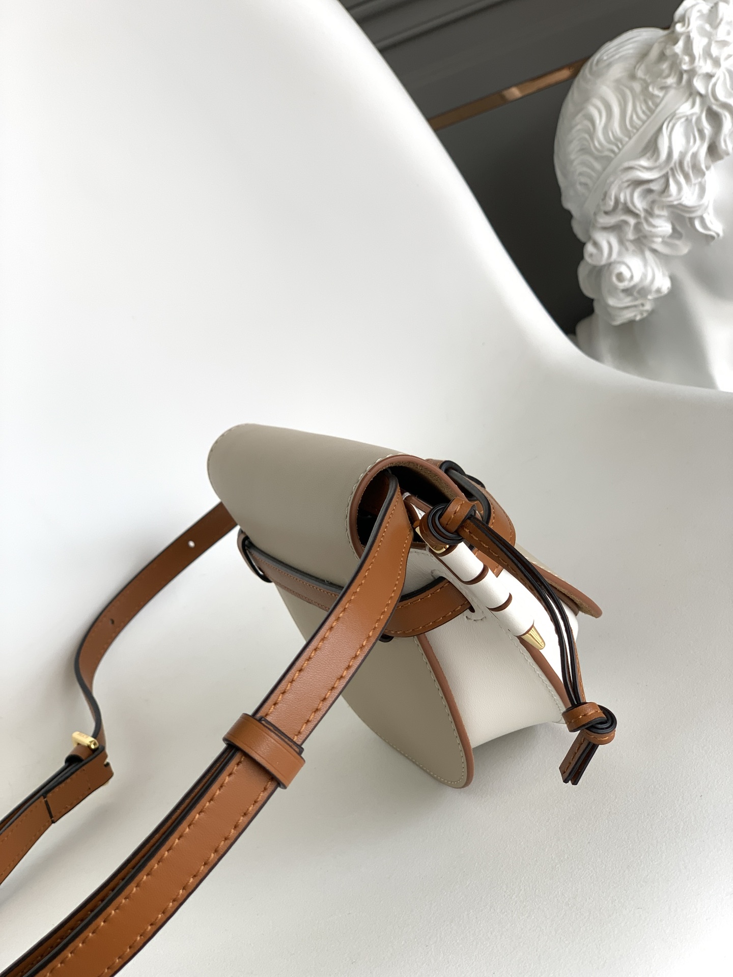 L0ew* Mini Gate Dual Bag Beige/Brown For Women 8.3in / 21cm