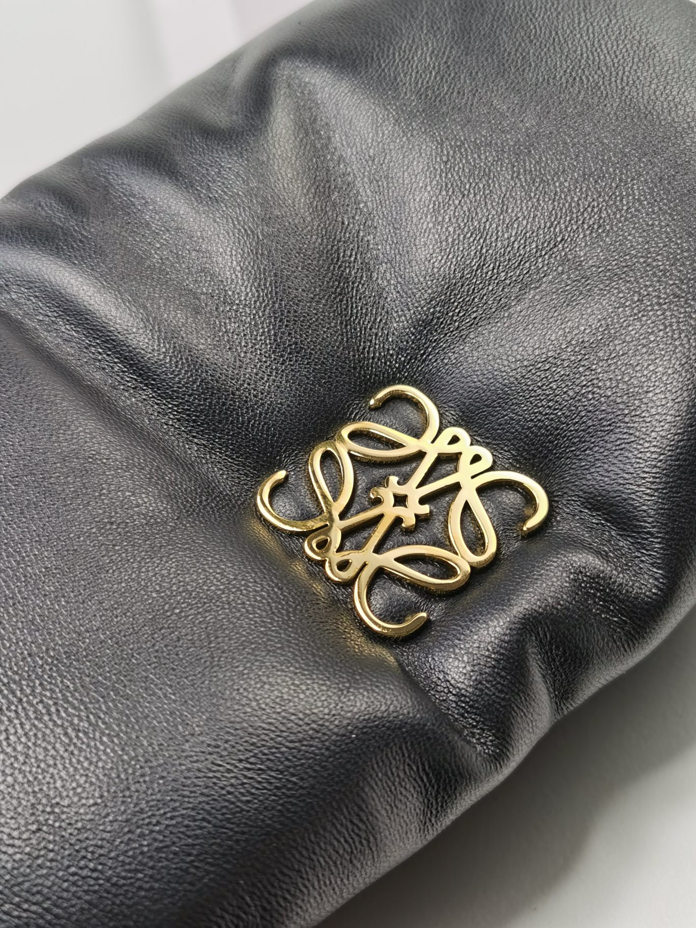 L0ew* Mini Puffer Goya Bag Black/Beige/Green Khaki For Women 7.9in / 20cm A896W56X01