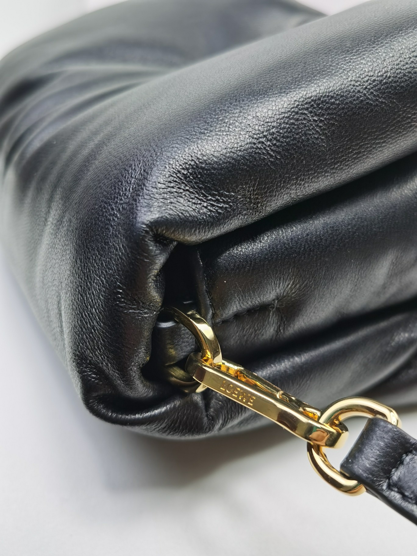 L0ew* Mini Puffer Goya Bag Black/Beige/Green Khaki For Women 7.9in / 20cm A896W56X01