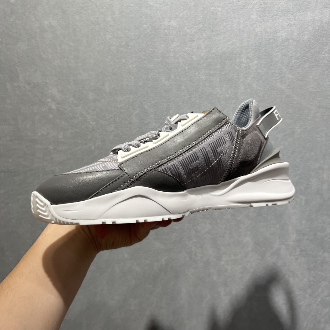 F**di FD Flow Sneakers Grey For Men 7E1392AD78F1FHF